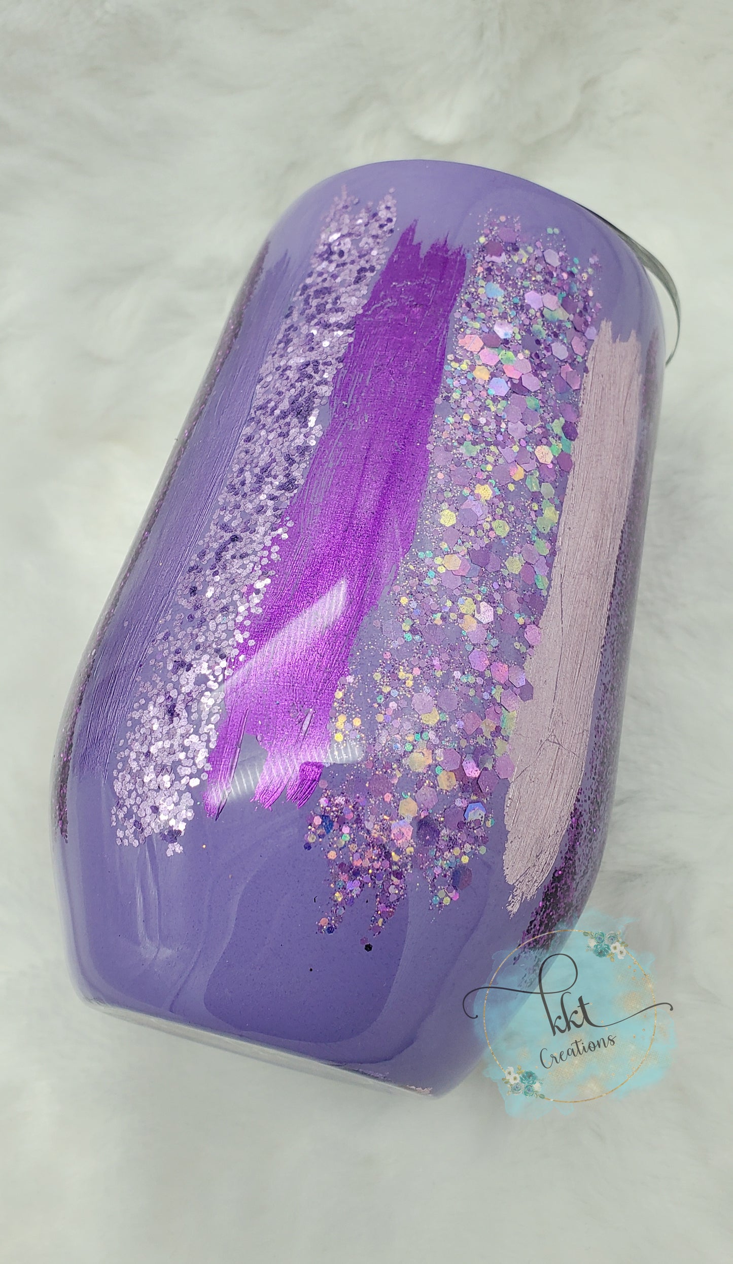 Foil & Glitter all Purples Custom Tumbler - 16 oz wine