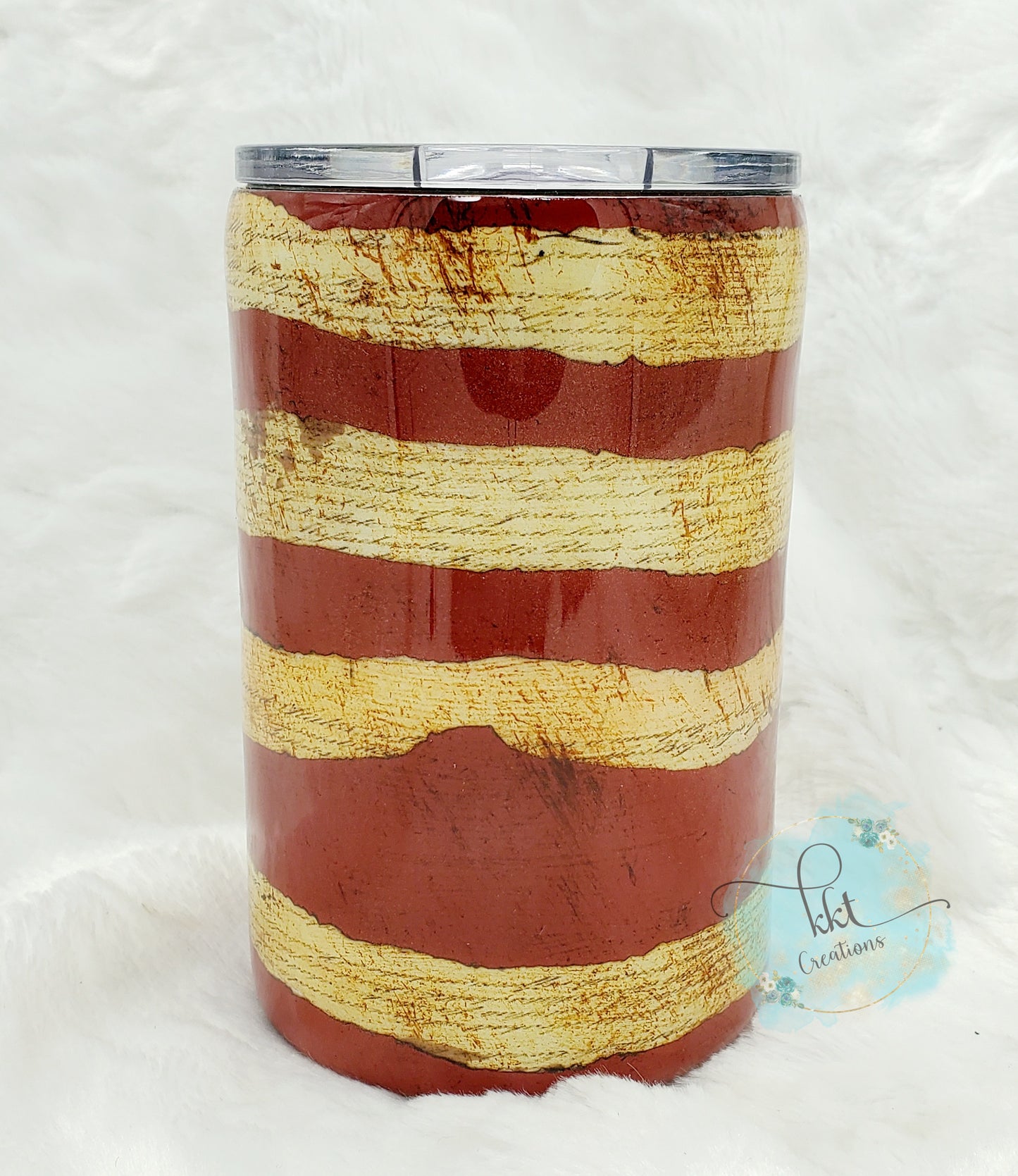 Flag Constitution Distressed Non Glitter Tumbler - 12 oz Regular Douzie - Red/White/Blue