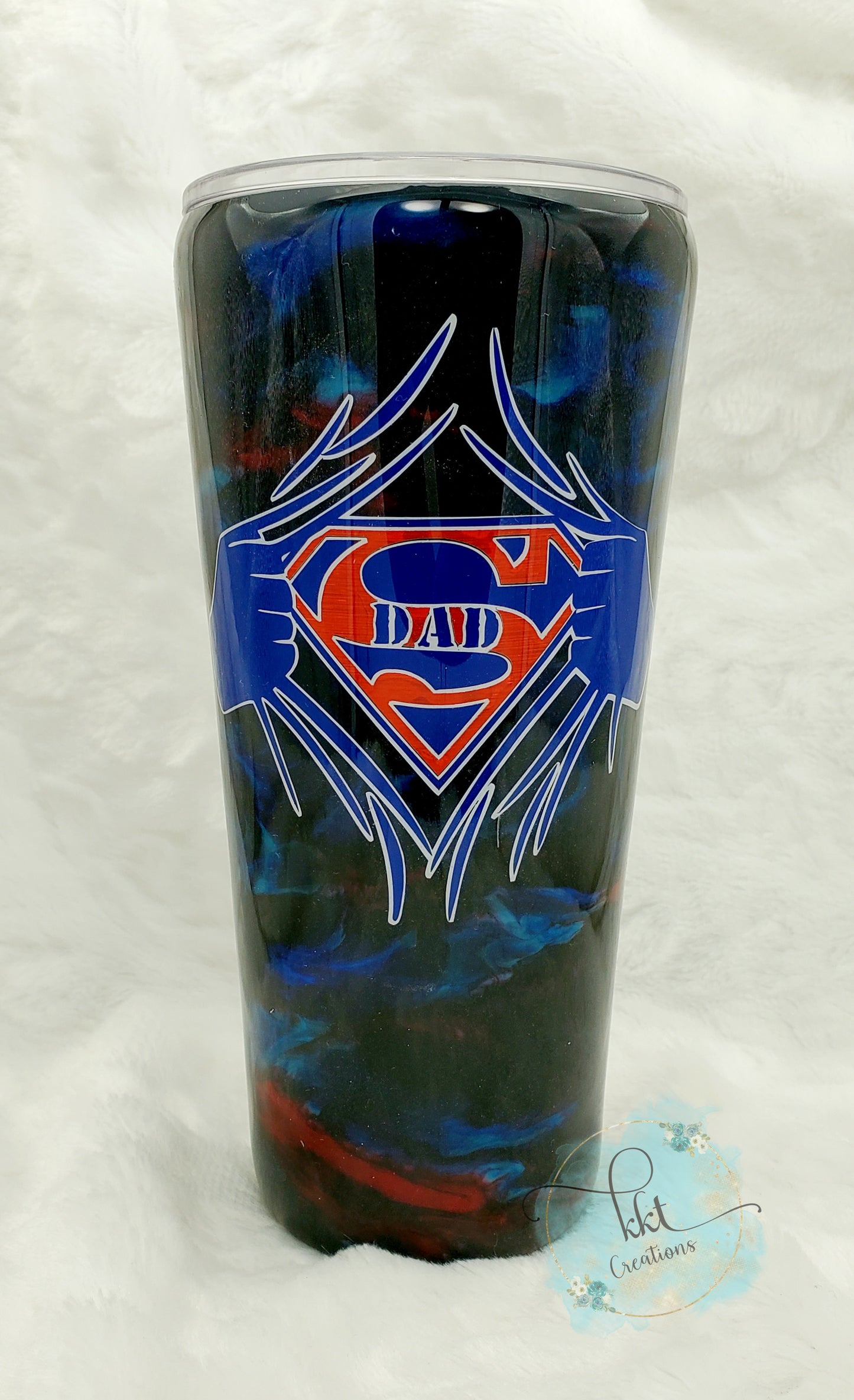 Super Dad Custom Tumbler - 30 oz taper - ink swirl