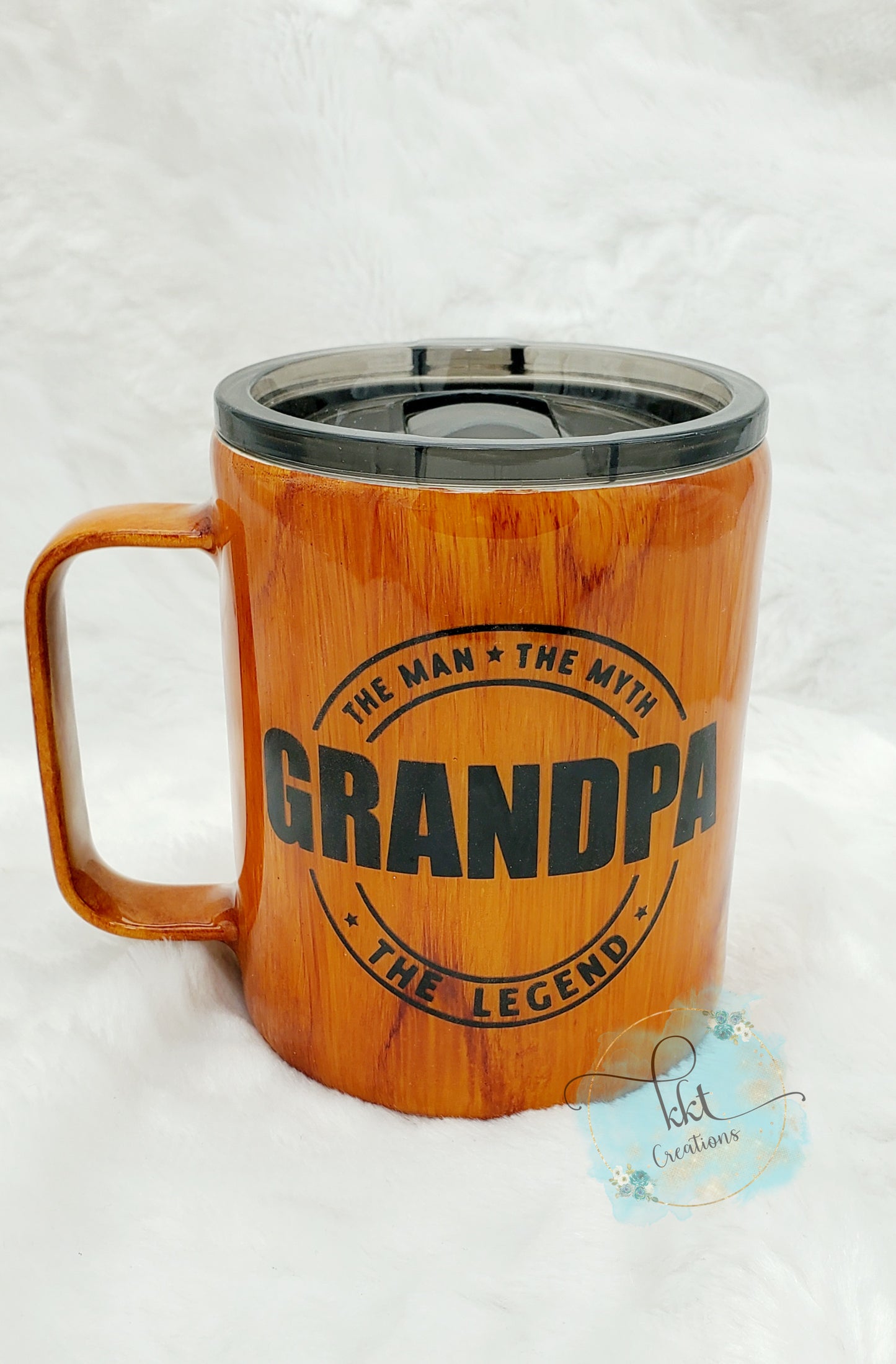 Grandpa Custom Tumbler Coffee Mug- 12 oz mug - woodgrain