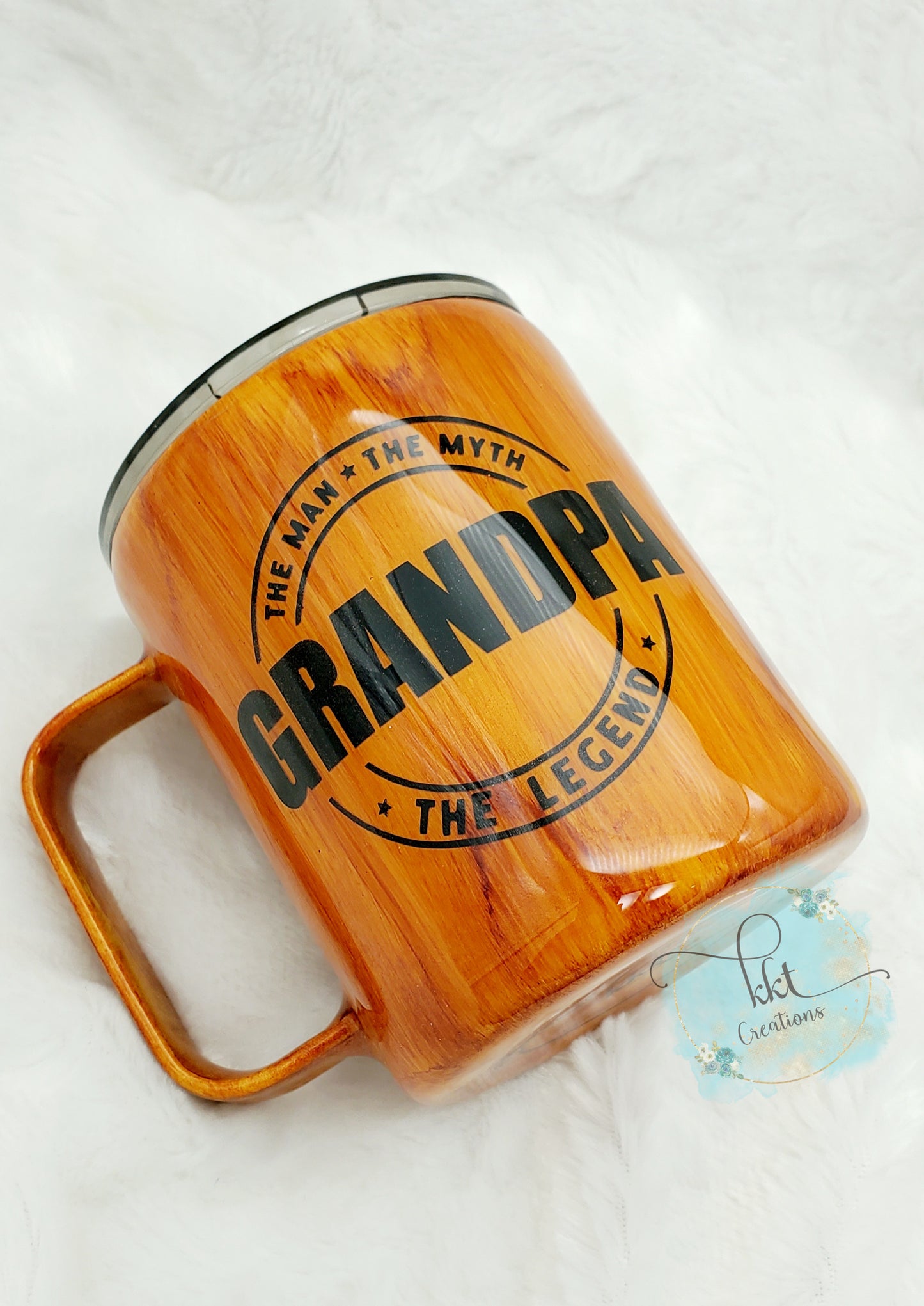 Grandpa Custom Tumbler Coffee Mug- 12 oz mug - woodgrain