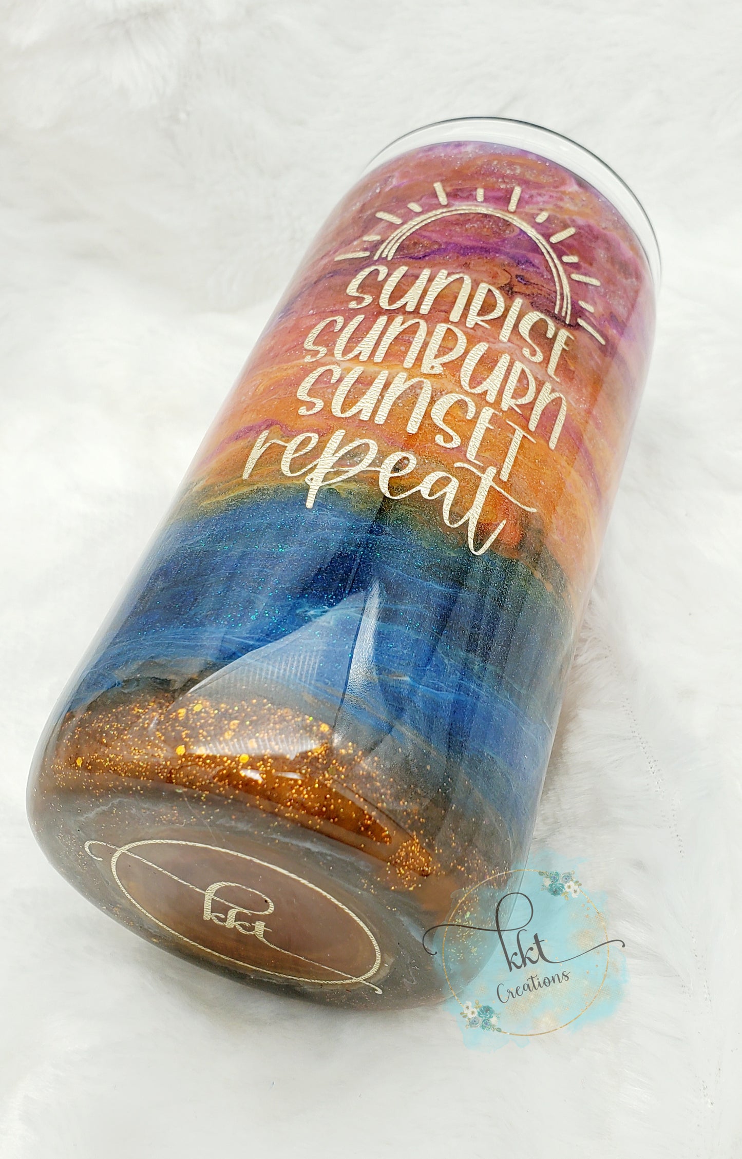 Sunset Beach Sunrise, Sunburn, Sunset, Repeat - 15 oz skinny - inks/pigments