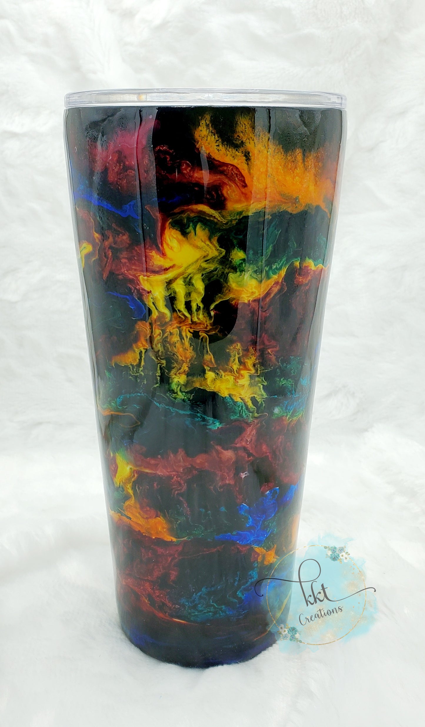 Dad Level Unlocked Remote Custom Tumbler - 32 oz taper - ink swirl