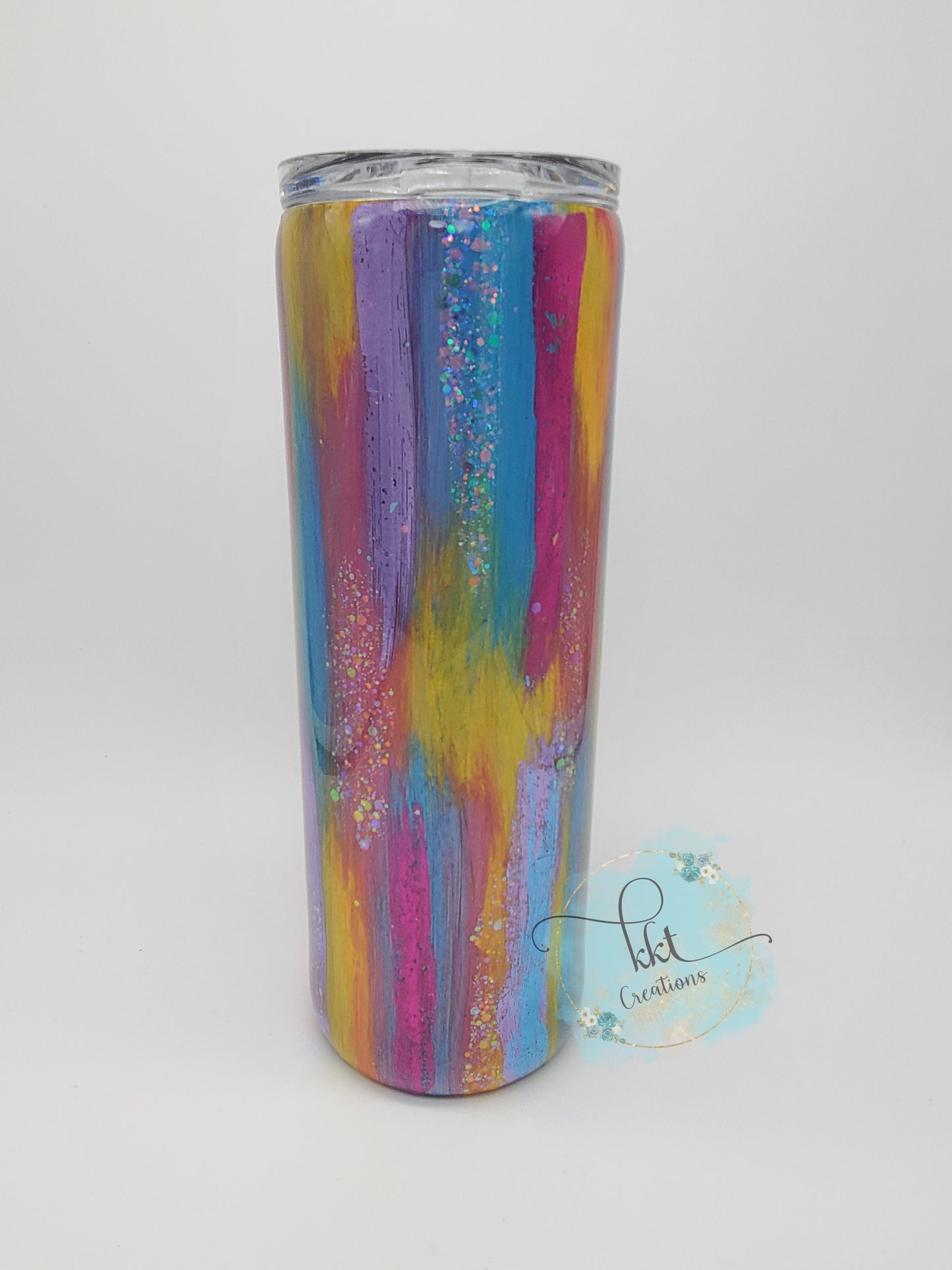 Brushstroke, glitter and foil Custom Tumbler -I Looked up My symptoms- 20 oz Skinny Straight