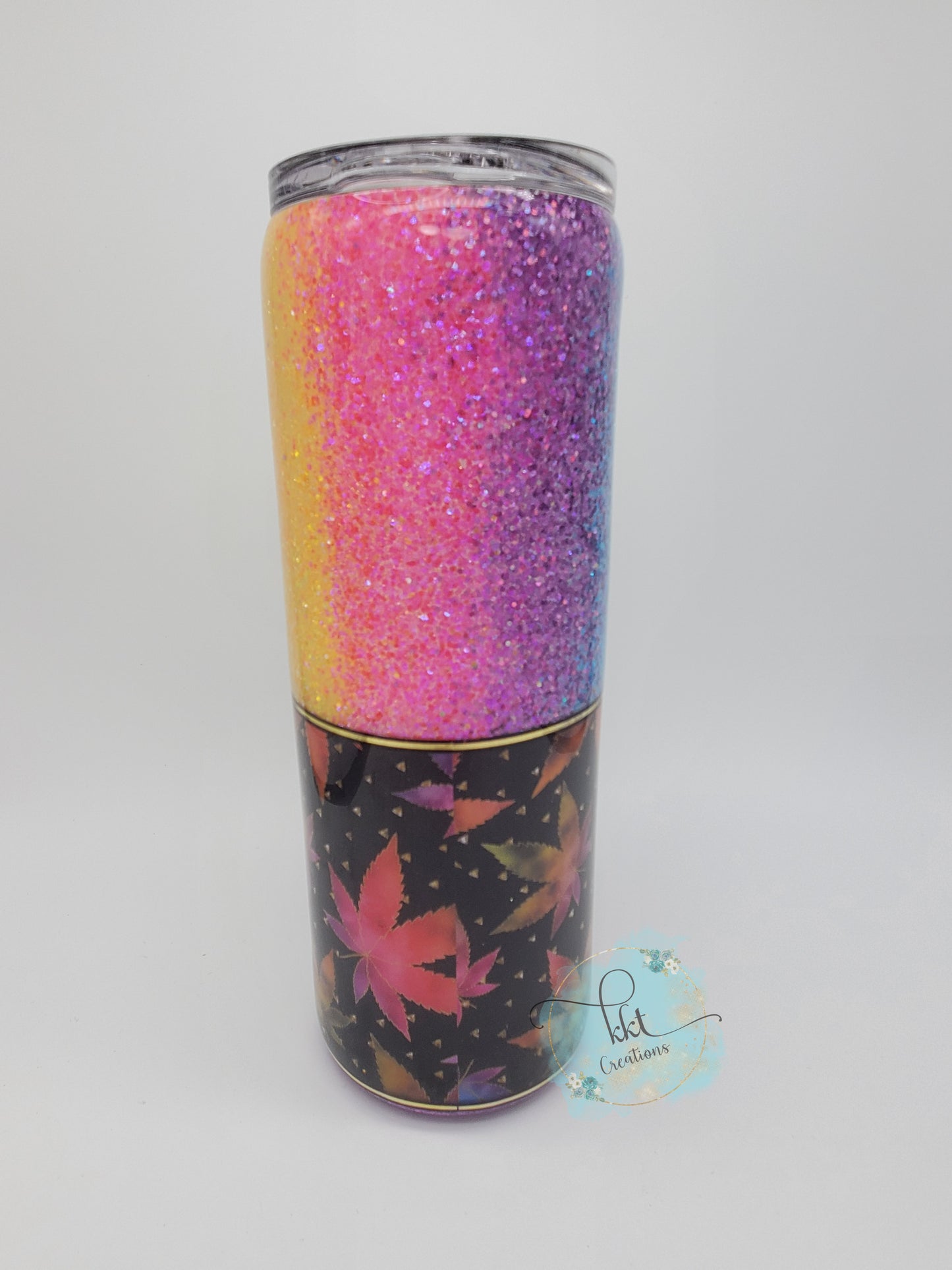 I'm a Little High Maintenance Custom Tumbler - 20 oz Skinny - neon rainbow