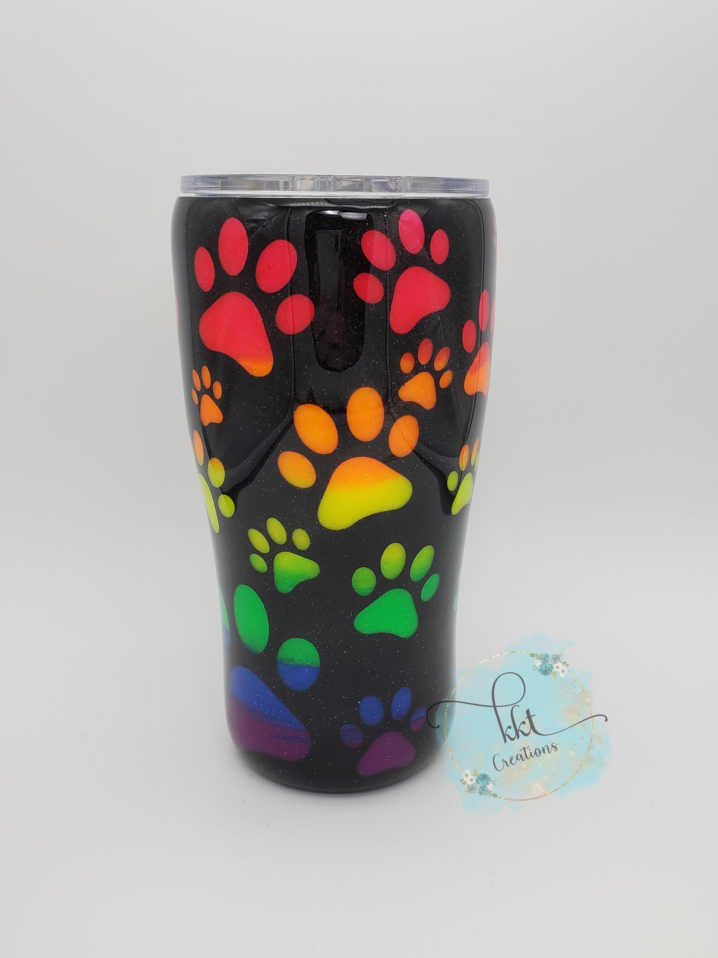 Fur Mom Peekaboo Neon Custom Tumbler - 20 oz curve