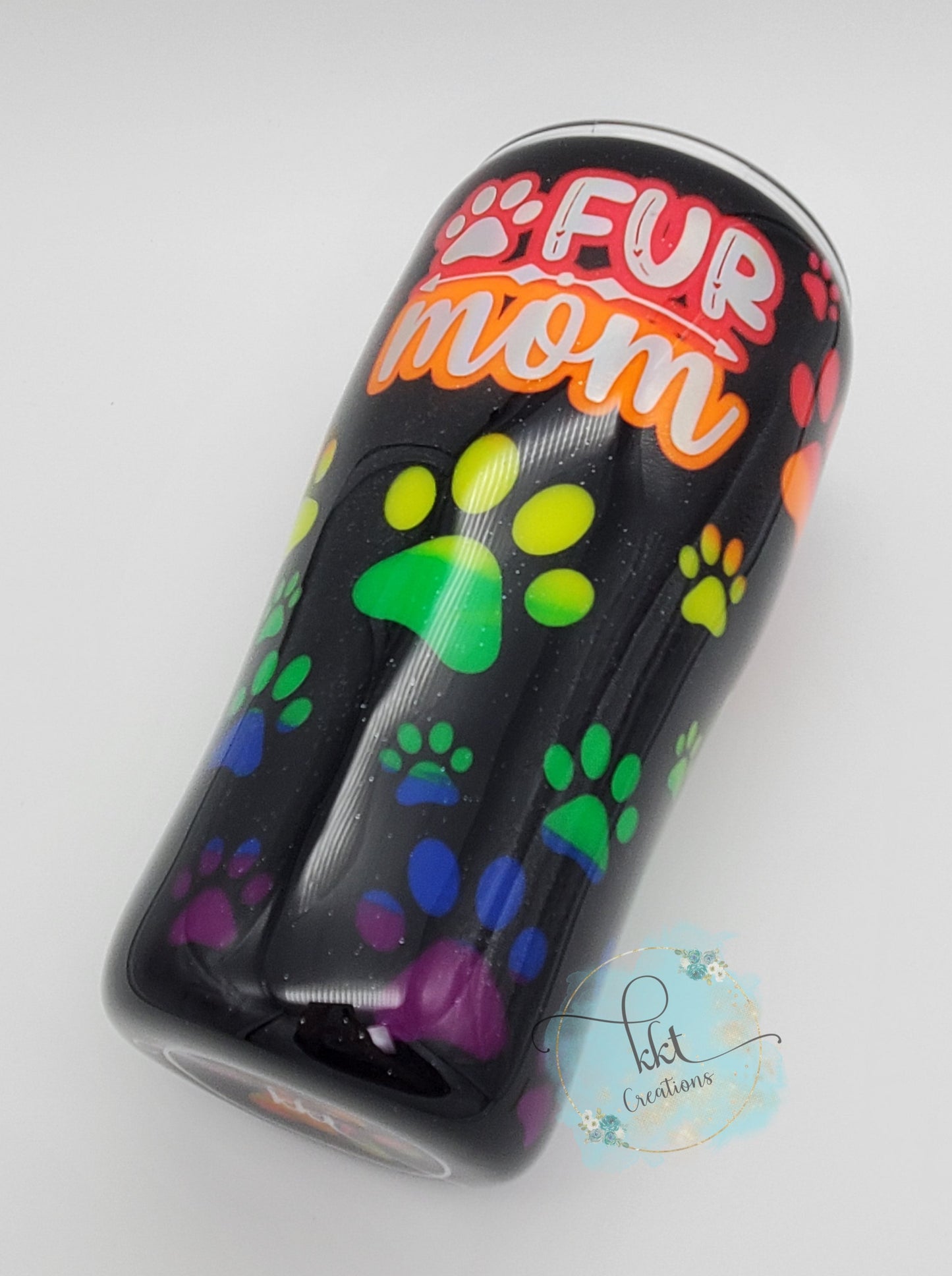 Fur Mom Peekaboo Neon Custom Tumbler - 20 oz curve