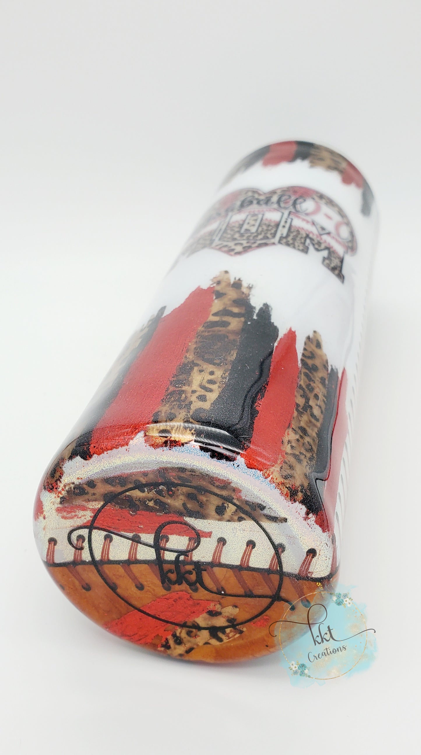 Baseball Mom woodgrain leopard foil Custom Tumbler - 30 oz Skinny Taper