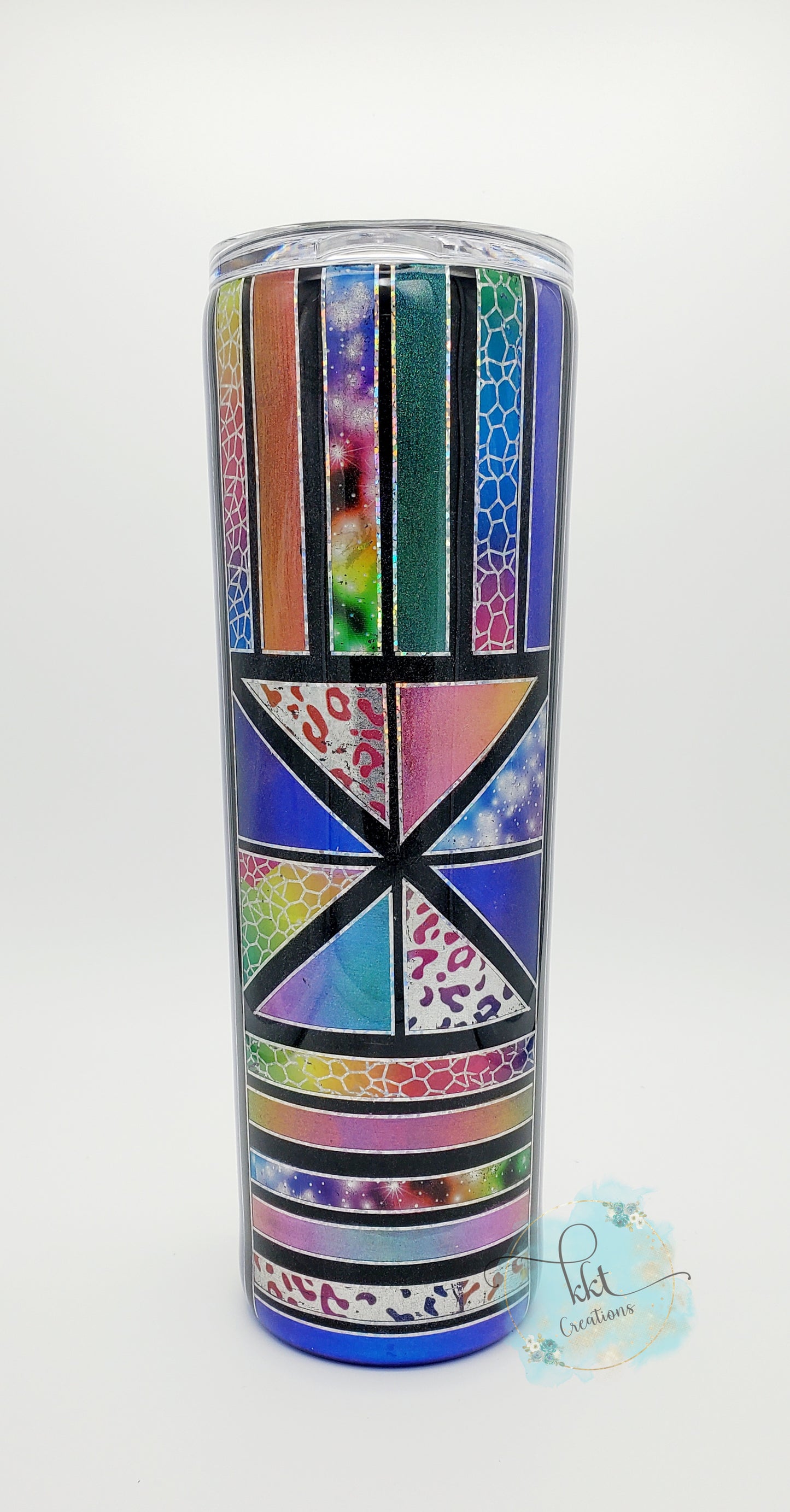 Shattered Glass pigment foil Custom Tumbler - 30 oz Skinny Taper