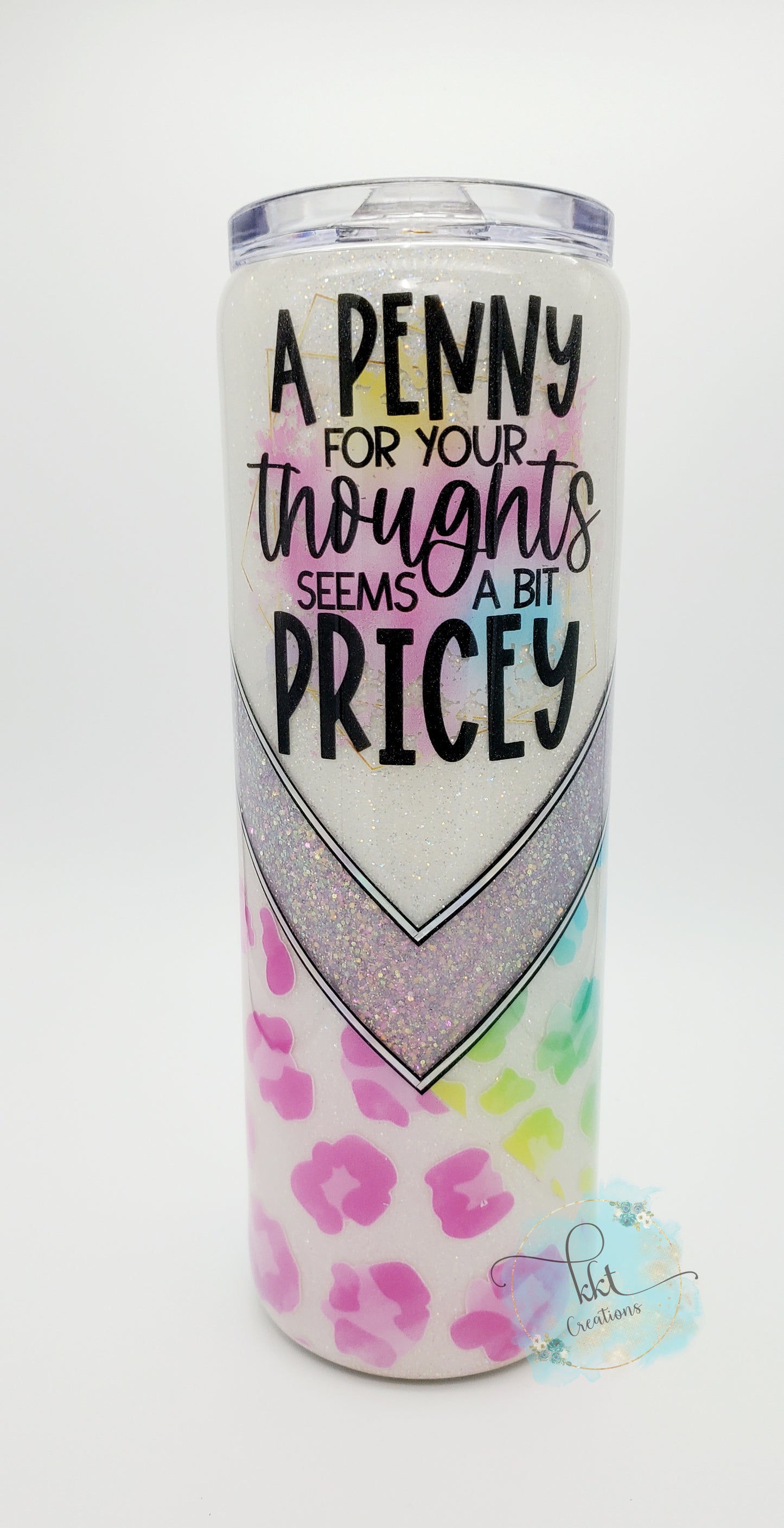 A Penny for your thoughts seems Pricey V-Split Leopard Custom Tumbler - 30 oz Skinny Straight