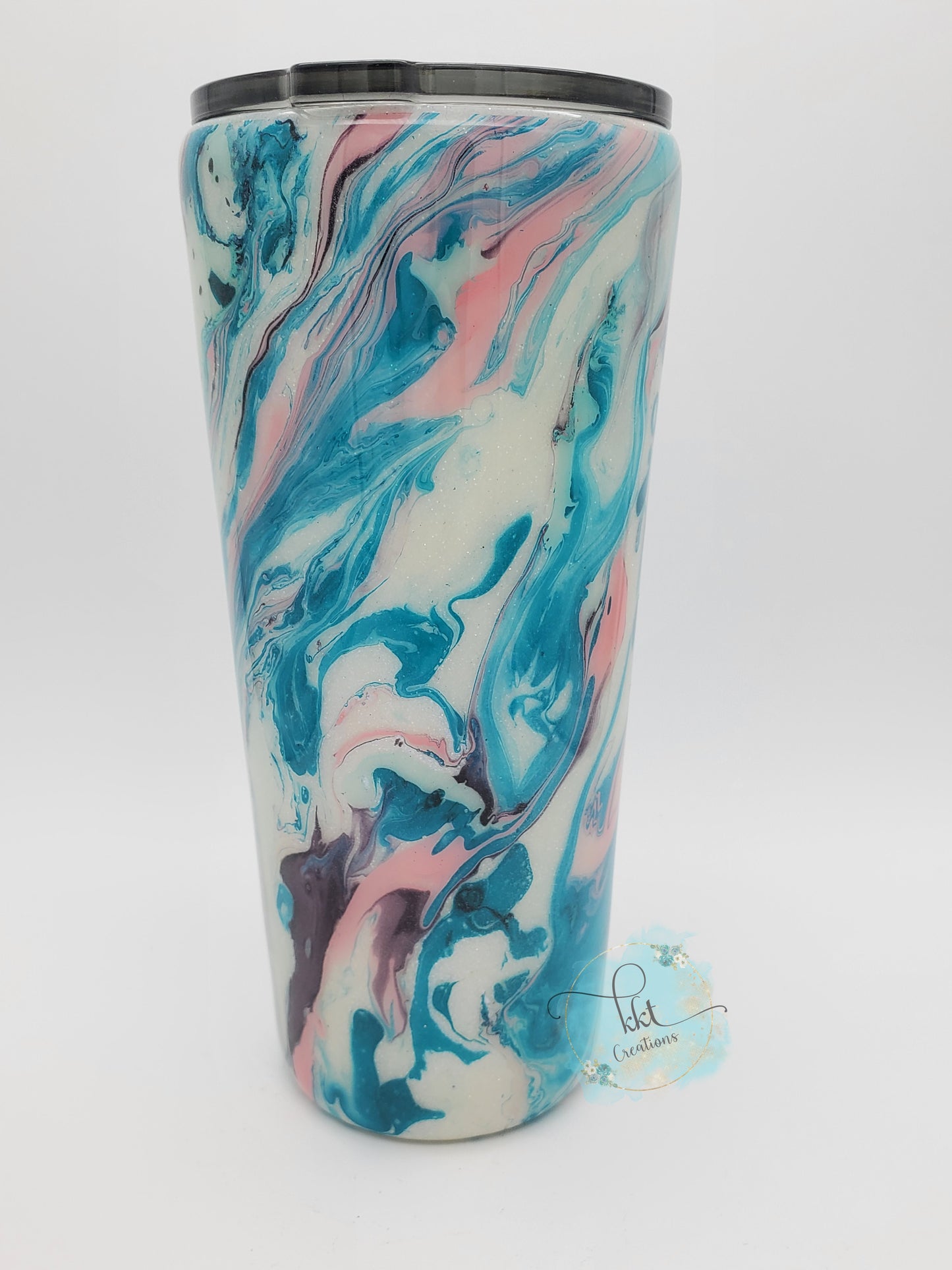 Hot Mess Express Hydrodip Custom Tumbler - 22 oz slim taper - pink, turquoise, purple